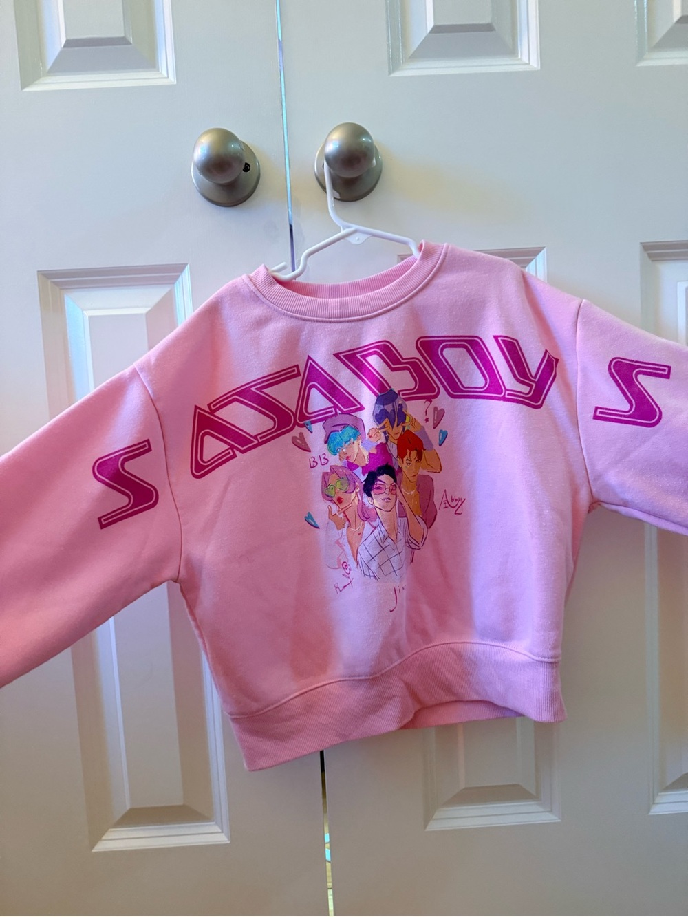 Target Pink Graphic Kids Sweatshirt with Colorful Character Print